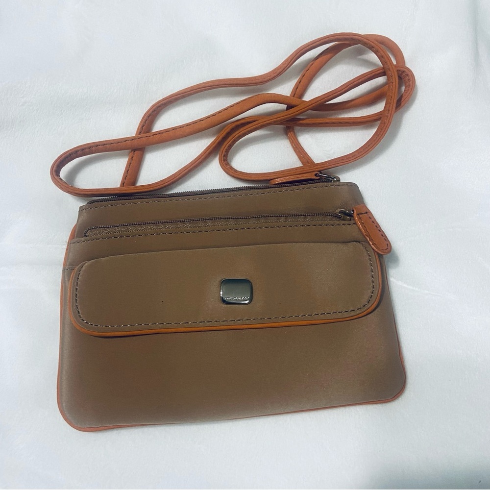 Jones New York Brown and Orange mini micro Crossbody Bag - Picture 3 of 8